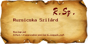 Ruzsicska Szilárd névjegykártya