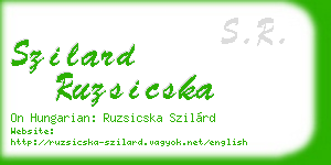 szilard ruzsicska business card